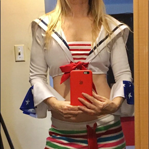 Charades Sailor crop top COSTUME TOP- small HALLOWEEN🧡🎃 - Picture 1 of 12